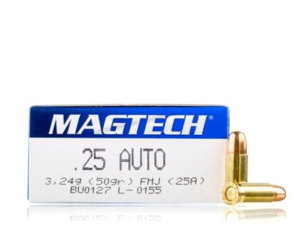 Magtech 25 ACP Ammo - 50 Rounds of 50 Grain FMC